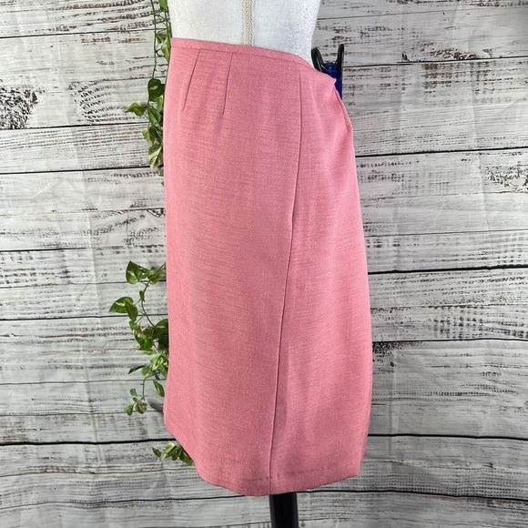 Suit Studio Skirt size 12 Pet Pink Textured Straight Pencil Knee Career Church - Picture 10 of 12